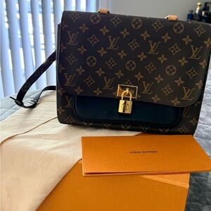Louis Vuitton Brown and Black Monogram Satchel